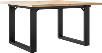 vidaXL Vidaxl - Coffee Table O-Frame 70x70x40 cm Solid Wood Pine and Steel