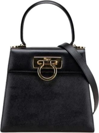 Ferragamo Pre-owned Handbags, female, Black, Size: ONE SIZE Pre-owned Leather Handbag