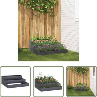 vidaXL Vaso in metallo - Vaso da giardino Antracite 90 x 90 x 35 cm
