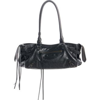 Balenciaga Le City Leather East/West Shoulder Bag in 1000 Black at Nordstrom
