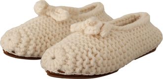 Dolce & Gabbana Womens Wool Knit Ballerina White
