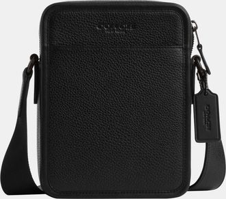 Coach Mens Sullivan Crossbody in Pebbled Leather Bag - Black - One Size