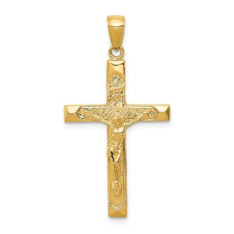 Diamond2Deal 14k Gold Crucifix Pendant