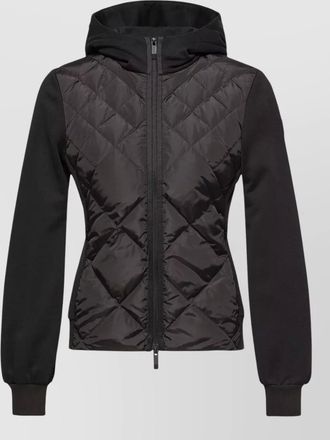 Moncler hooded cotton jersey jacket zip pockets