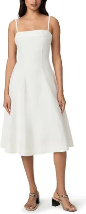 Paige Pippa Sleeveless Denim Midi Dress in Toasted Ecru at Nordstrom, Size 14