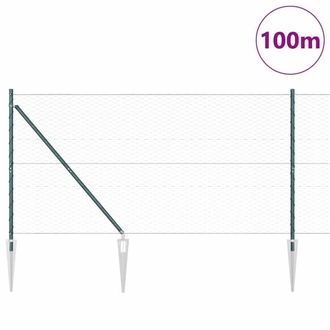 Berkfield Home Hexagon Fence Green 1, 4x100 m Steel