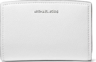 Michael Kors Bryant Medium Zip Around Wallet Wallet Womens Handbags Optic White : MD, Cotton/Leather