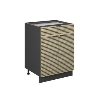 Vicco Mueble Bajo De Cocina Fame-line, Panel De Roble, 60 Cm Con Caj&oacute;n, Sin Encimera Vicco