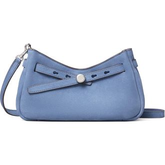 Tory Burch Romy Zip Top Leather Crossbody Bag in Soft Blue at Nordstrom