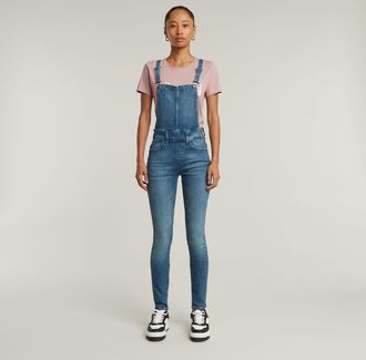 G-Star Womens G-Star RAW Lynn High Waist Skinny Overall - Blue Cotton - Size 28 (Waist)