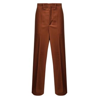 Nineminutes Broeken, Dames, Bruin, L, Suède, Bruine Flared Suède Broek