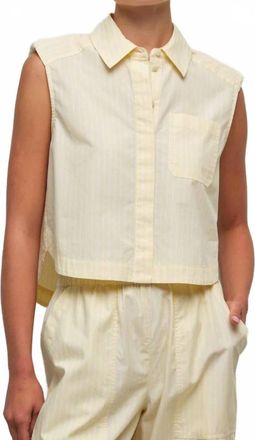 SIMKHAI Winslow Shirt In Buttercream Stripe