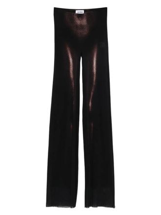 Jean Paul Gaultier body-print mesh trousers - Brown
