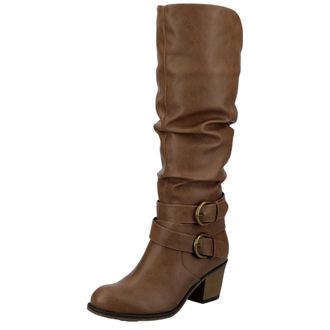 Journee Collection Late Wide Calf Boots Taupe WC-LATE-TAUPE Womens