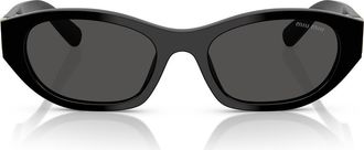 Miu Miu 53mm Oval Sunglasses in Black/dark Grey at Nordstrom