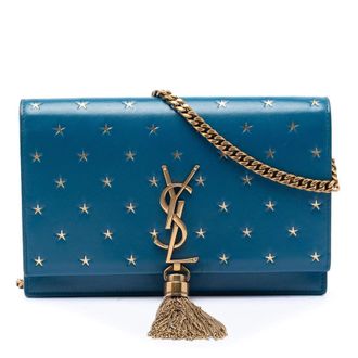 Saint Laurent Pre-owned Saint Laurent Calfskin Star Print Classic Monogram Kate Tassel Wallet on Chain Ladies 5FD5HC7AV7WKEBRE