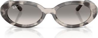 Ray-Ban 54mm Gradient Oval Sunglasses in Opal Grey Havana /Clear Grey at Nordstrom