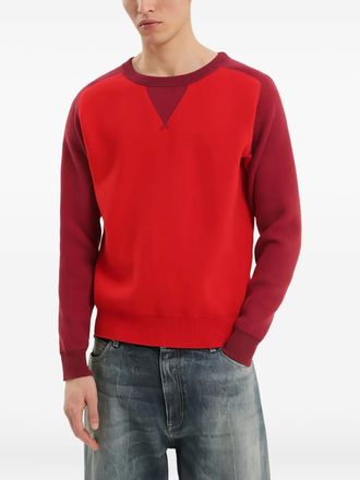 1989 STUDIO crew-neck panelled sweater - men - Wool/Virgin Wool/Polyamide - M - Red