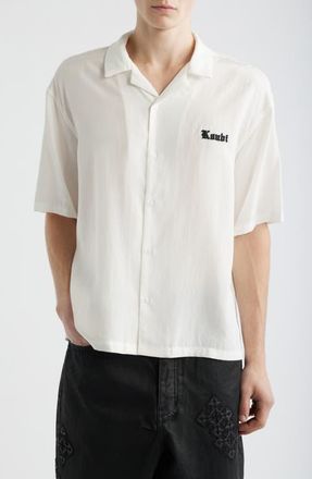 Ksubi End Diner Logo Camp Shirt in White at Nordstrom, Size Xx-Large