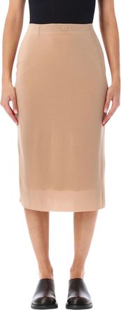 Maison Margiela Double-Layer Semi-Sheer Fusion Midi Skirt