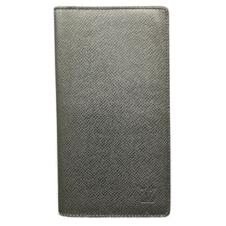 Louis Vuitton Taiga Gray Leather Long Wallet (Bi-Fold) (Pre-Owned)