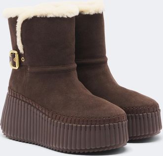 Chlo&eacute; Chlo&eacute; Nama suede platform ankle boots