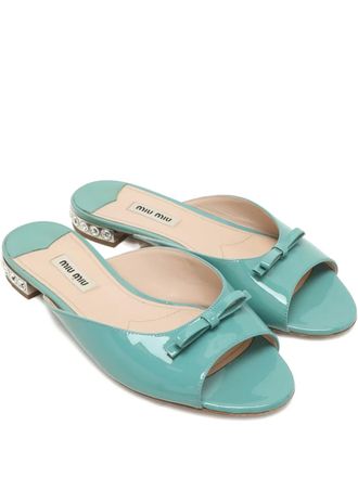 Miu Miu Bow patent leather shoe - Green