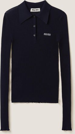Miu Miu Cashmere and silk knit polo shirt