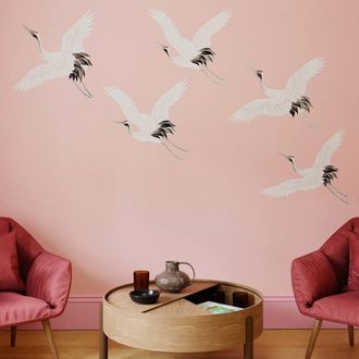 Superfresco Easy Cranes in Flight Blush Print To Order 3m x 2.8m Mural in Pink