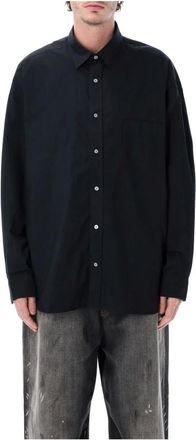 Acne Studios Overhemden, Heren, Zwart, M, Soffia Over Shirt