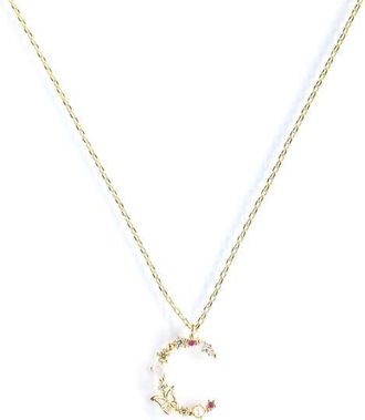 Girls Crew Flutterfly Initial Necklace in Gold at Nordstrom