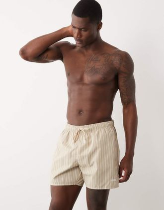 HUGO BOSS Boss - Sunfish - Pantaloncini da bagno beige a righe-Neutro