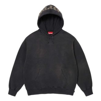 SUPREME SS26 Overdyed Studded Hooded Sweatshirt Black SUP-SS26-154-BLK