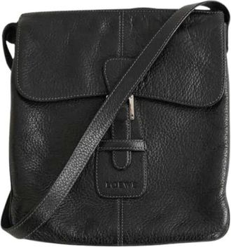 Loewe Pre-owned Cross Body Bags, female, Black, Size: ONE SIZE Pre-owned Leather Shoulder Bag