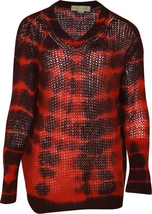 Stella McCartney Stella McCartney tie-dye trui van rode alpacawol