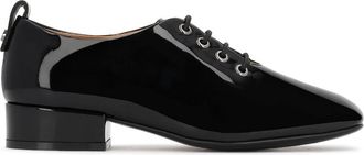 Kazar Gelakte veterschoenen met hak - Dames - Laarzen met Hak - Zwart - 40 EU - Leer - Schoenen
