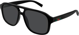 Gucci Stijlvolle gepolariseerde zonnebril voor mannen - Heren - Zonnebrillen - Zwart - 57 MM - Accessoires