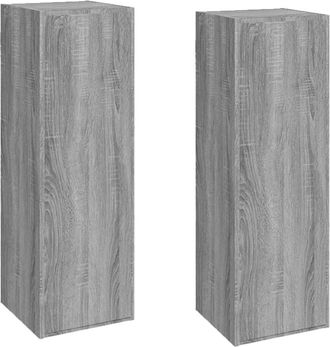 vidaXL Vidaxl - Mueble De Tv 2 Uds Madera Ingenier&iacute;a Gris Sonoma 30,5x30x90 Cm