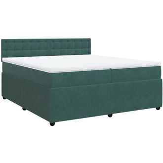 vidaXL Vidaxl - Cama Box Spring Con Colch&oacute;n Terciopelo Verde Oscuro 200x200 Cm