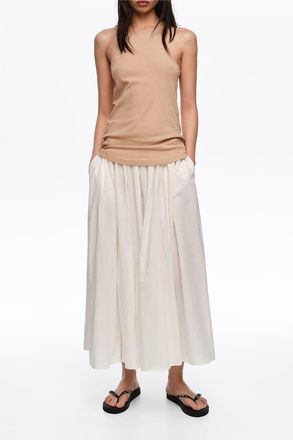 Bimba & Lola Gathered Voluminous Cotton Skirt in White at Nordstrom, Size X-Small Eu