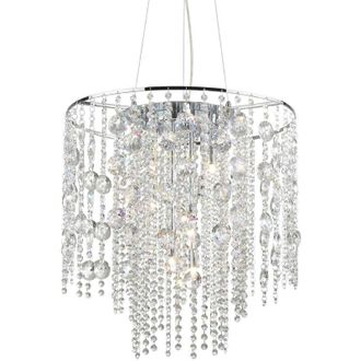 Ideal Lux Evasione - L&aacute;mpara Colgante De Techo De 10 Luces, Cromada Con Cristales, G9 - Ideal Lux