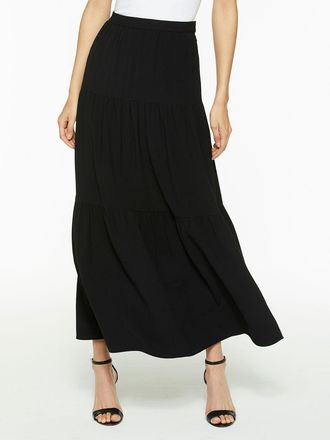 Misook Tiered Light Flounce Maxi Skirt