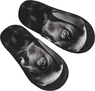 Generic Slipper Black Labrador Puppy Soft Slippers Unisex Indoor Shoes For Room Spa Hotel L