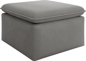 Vente-Unique Puf de pana gris claro TEODORA