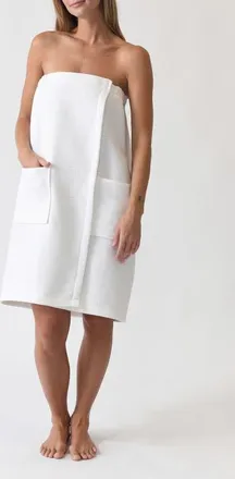 Cozy Earth Waffle Terry Wrap in White at Nordstrom, Size X-Small