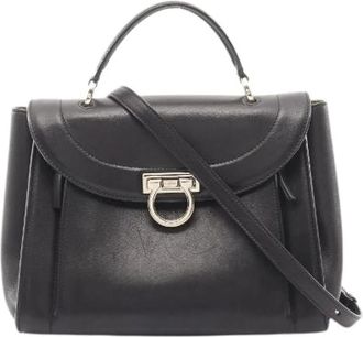 Ferragamo Pre-owned Handbags, female, Black, Size: ONE SIZE Pre-owned Sofia Rainbow Leather Handbag