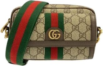 Gucci Pre-owned Cross Body Bags, male, Brown, Size: ONE SIZE Pre-owned GG Supreme Shoulder Bag