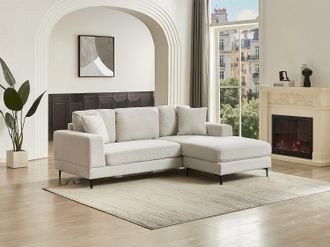 Vente-Unique Divano angolare reversibile in Tessuto testurizzato Beige - JAMOLO