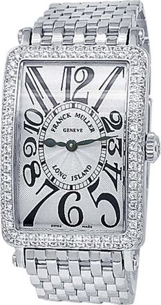 Franck Muller Pre-owned Franck Muller Long Island Quartz Diamond Silver Dial Mens Watch 950 QZ D
