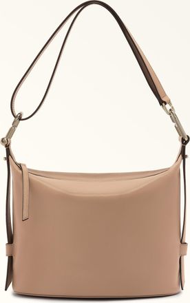 Furla Nuvola Borsa A Spalla M Greige Grigio Pelle Di Vitello Claris Lux Donna